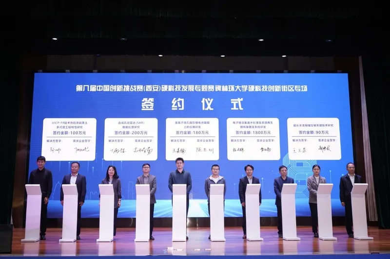 团队丁雨淋老师获第八届中国创新挑战赛（西安）硬科技发展专题赛优胜奖和三万现金奖励，现场与企业签订200万意向合作协议