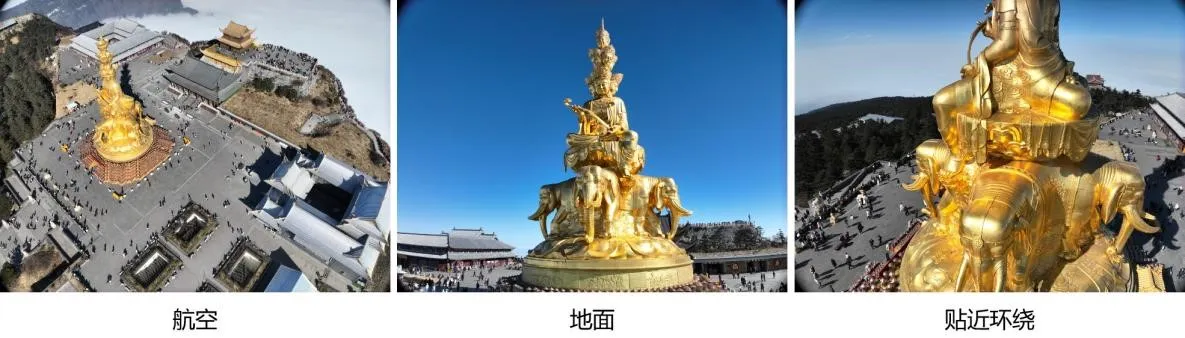 图2 普贤菩萨像不同类型视角拍摄影像