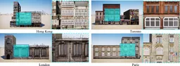 Interactive correction of a distorted street-view panorama for efficient 3-D façade modeling